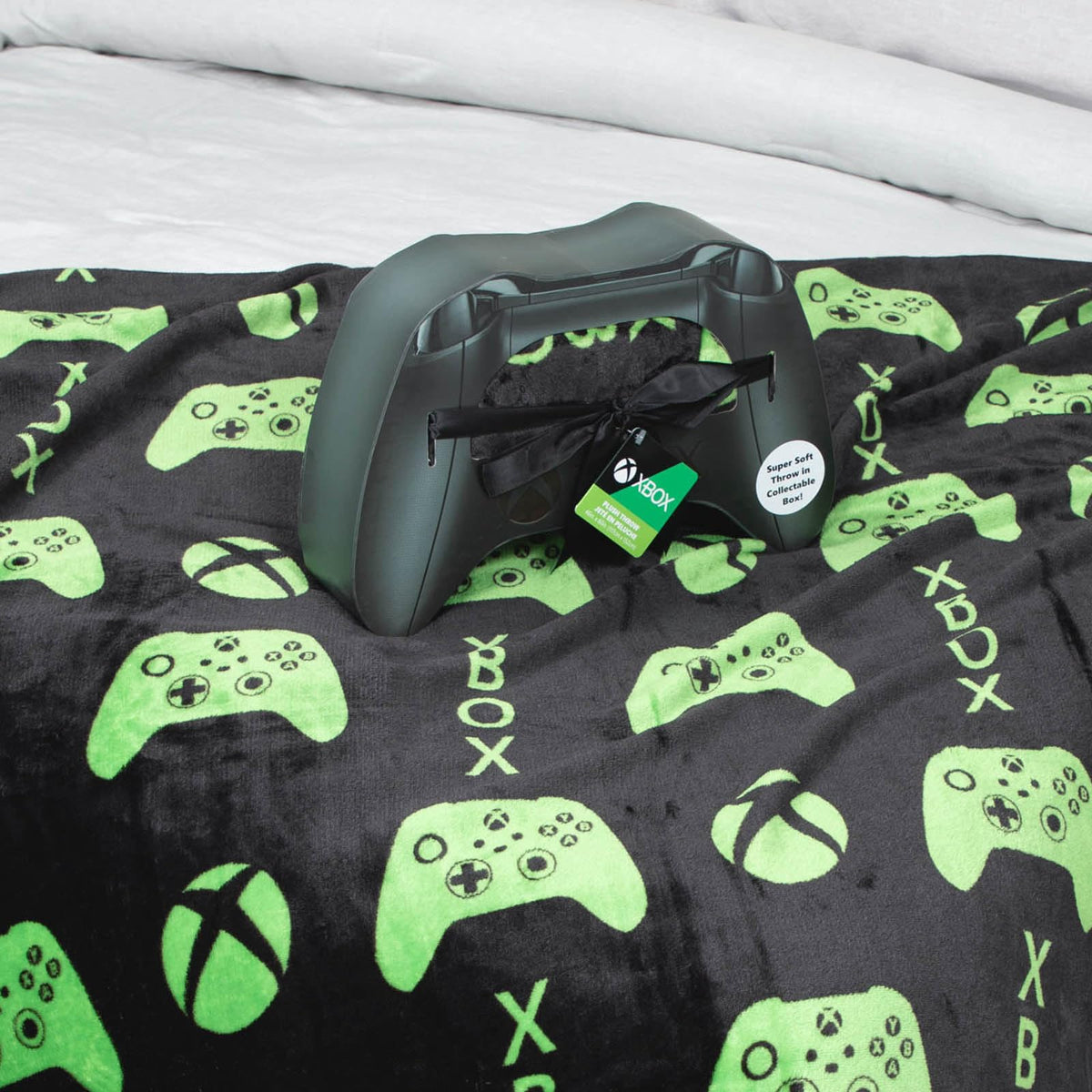 Jay Franco Xbox Throw Blanket With Game Controller Gift Box - Plush Throw Measures 46 X 60 Inches - Kids Super Soft Special Edit