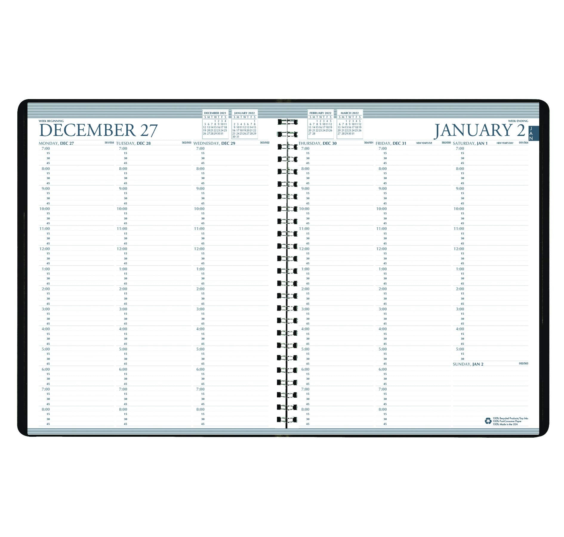 House Of Doolittle 2022-2023 Two-Year Professional Weekly Planner, Black, 8.5 X 11 Inches, January - December (Hod272002-22)