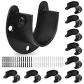 Closet Rod Holders, 10 Pack Stainless Steel Closet Rod Brackets, 1 Inch Closet Rod End Supports Heavy Duty Closet Pole Sockets U