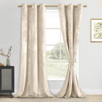 DWCN Velvet Curtains - Room Darkening Light Blocking Window Drapes for Bedroom, Living Room, Tieable Solid Grommet Curtains & Dr