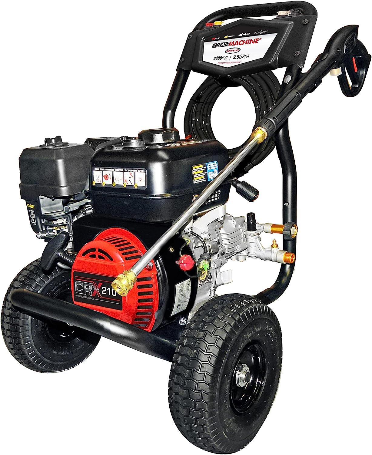 Simpson Cleaning Cm61083 Clean Machine 3400 Psi Gas Pressure Washer, 2.5 Gpm, Crx Engine, Includes Spray Gun And Wand, 4 Qc Nozz