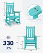 Kingyes Outdoor Patio Rocking Chair Set Of 2, Aruba