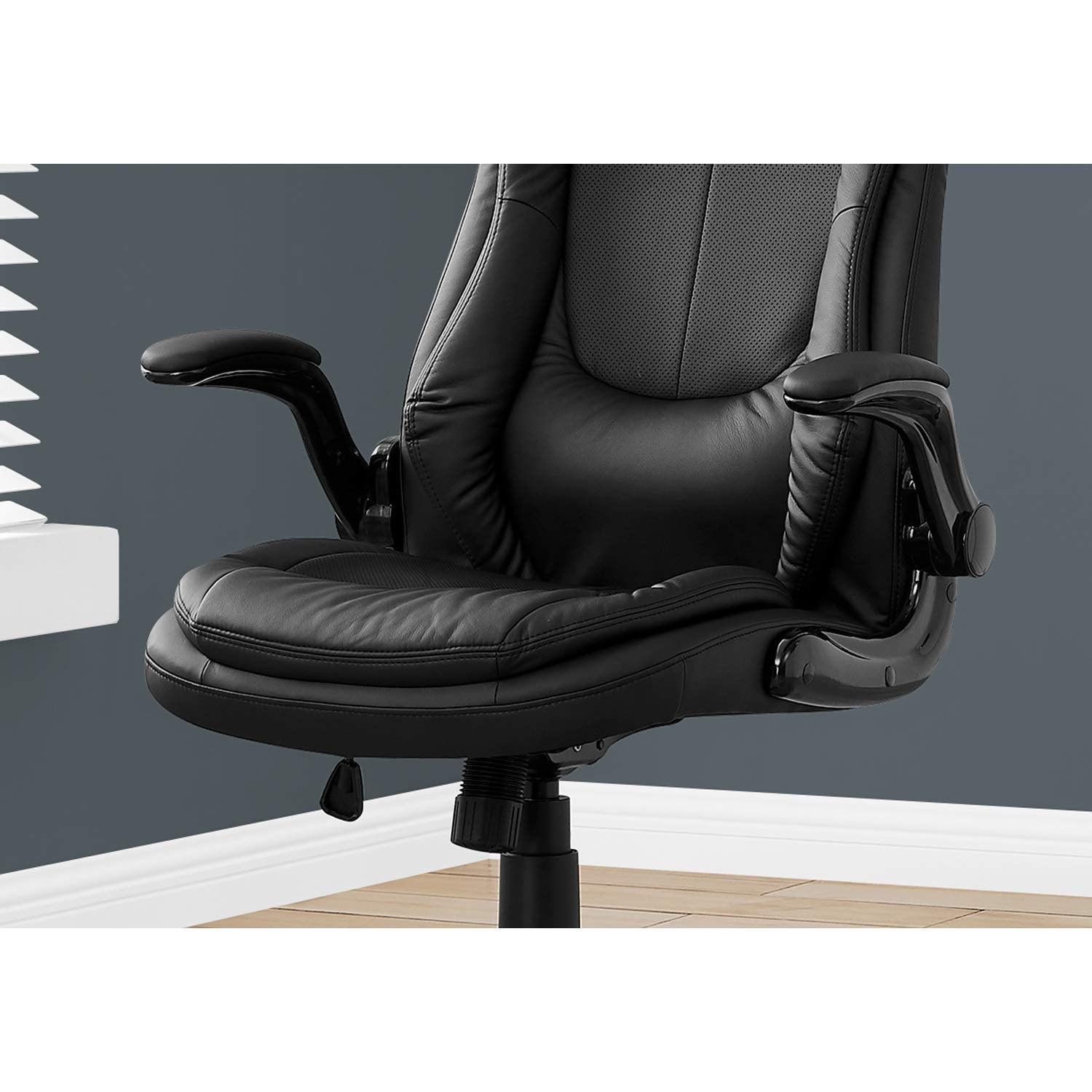 Monarch Specialties BLACK LEATHER-LOOK/HIGH BACK EXECUTIVE OFFICE CHAIR