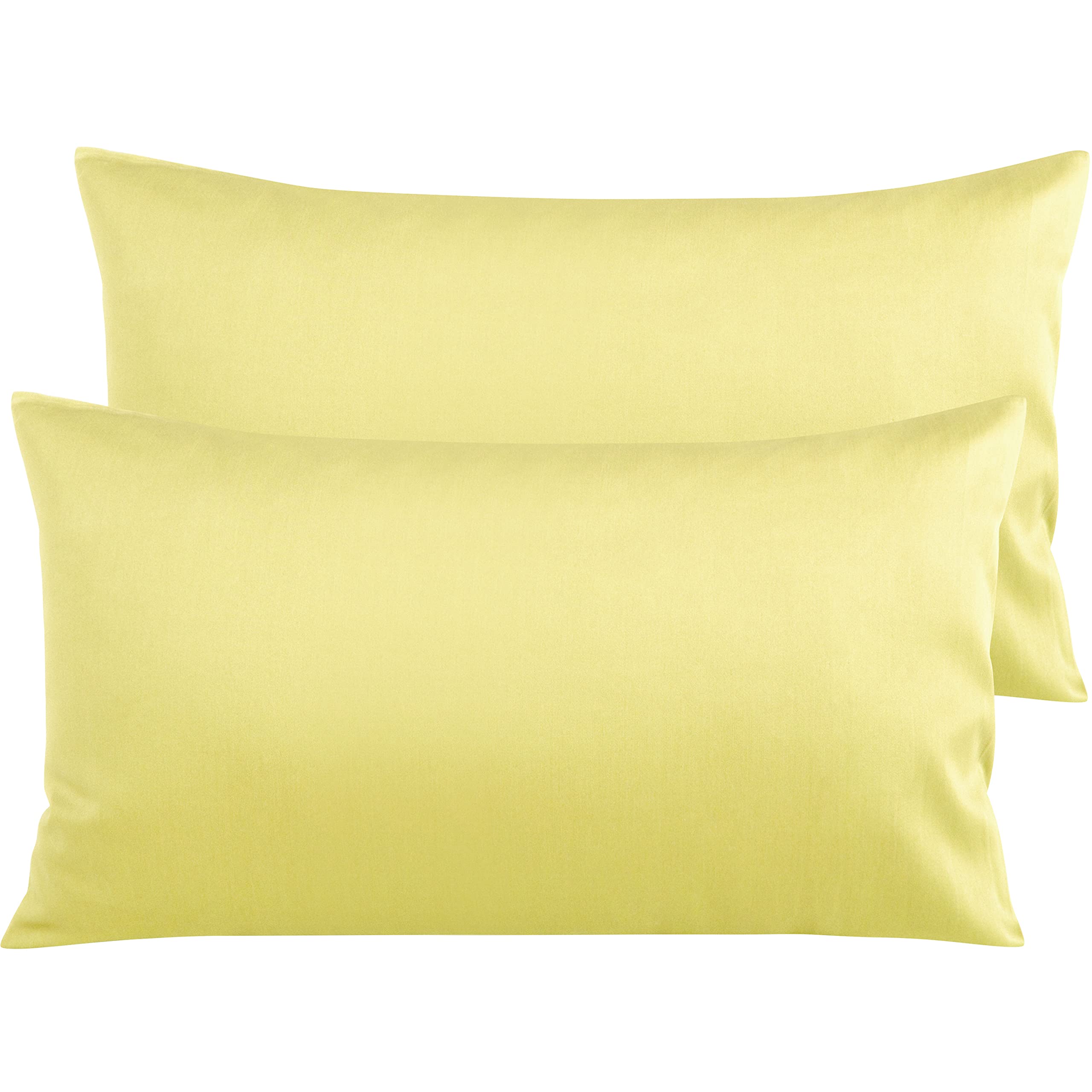 Ntbay 500 Thread Count 100% Egyptian Cotton King Pillowcases, Super Soft And Breathable Envelope Closure Pillow Cases, 20X36 Inches, Mustard Yellow