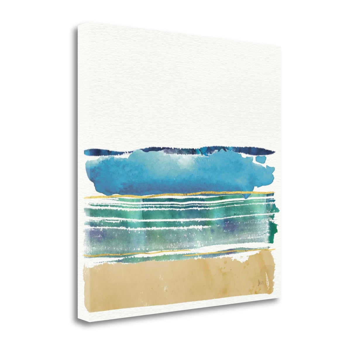 20' Artistic Watercolor Beach Interpretation Gallery Wrap Canvas Wall Art