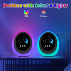 Butting Kids Alarm Clock, Toddler Sleep Training Clock With Sun & Moon, Sound Machine, Night Light, Ok To Wake Alarm Clock For C