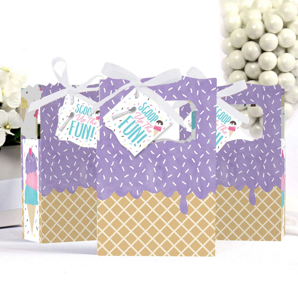 Big Dot Of Happiness Scoop Up The Fun - Ice Cream - Sprinkles Party Favor Boxes - Set Of 12