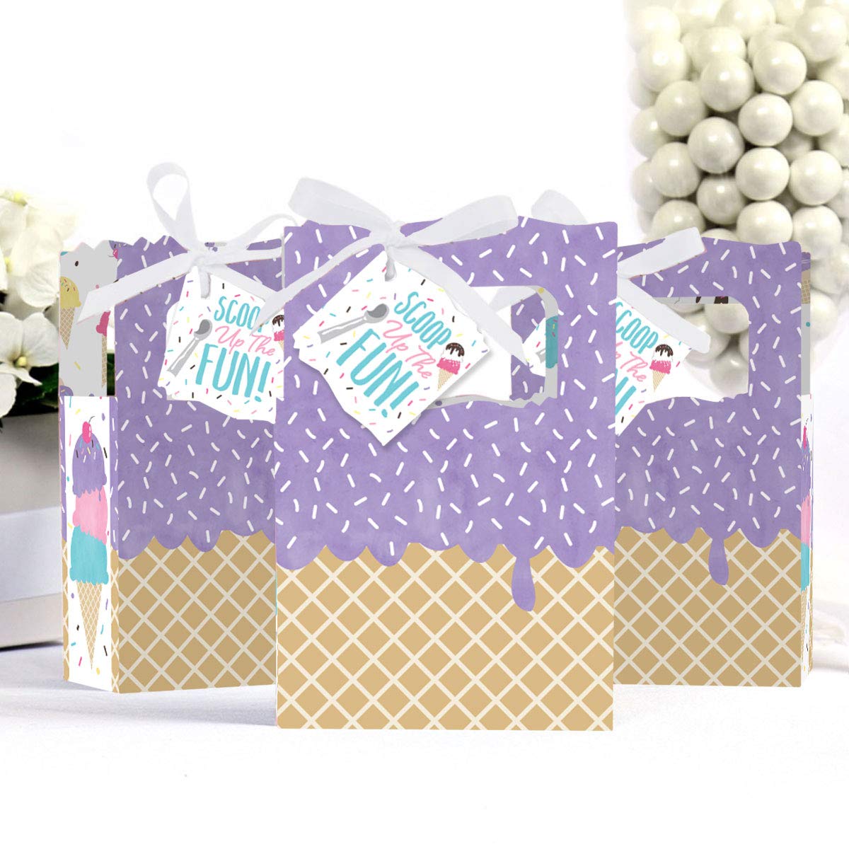 Big Dot Of Happiness Scoop Up The Fun - Ice Cream - Sprinkles Party Favor Boxes - Set Of 12