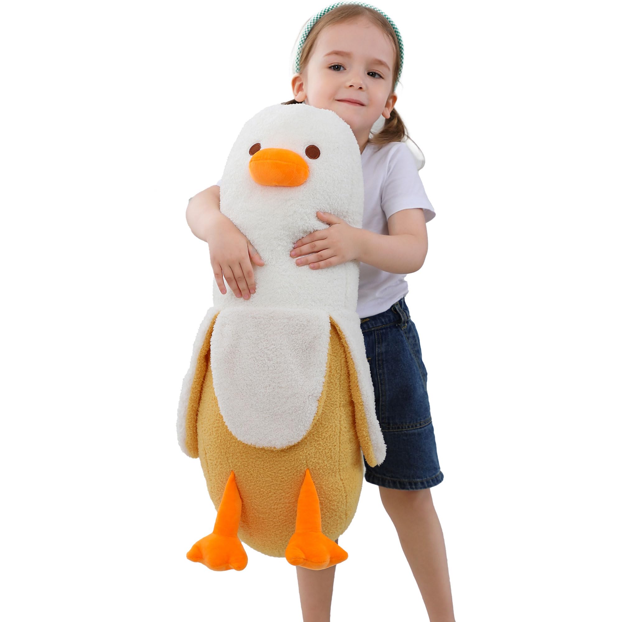 Ourhonor Banana Duck Plush, 27.6 ' Duck Stuffed Animal, Cute Soft Banana Plushie Hugging Pillow Doll Toy Gift For Girls Boys Gi