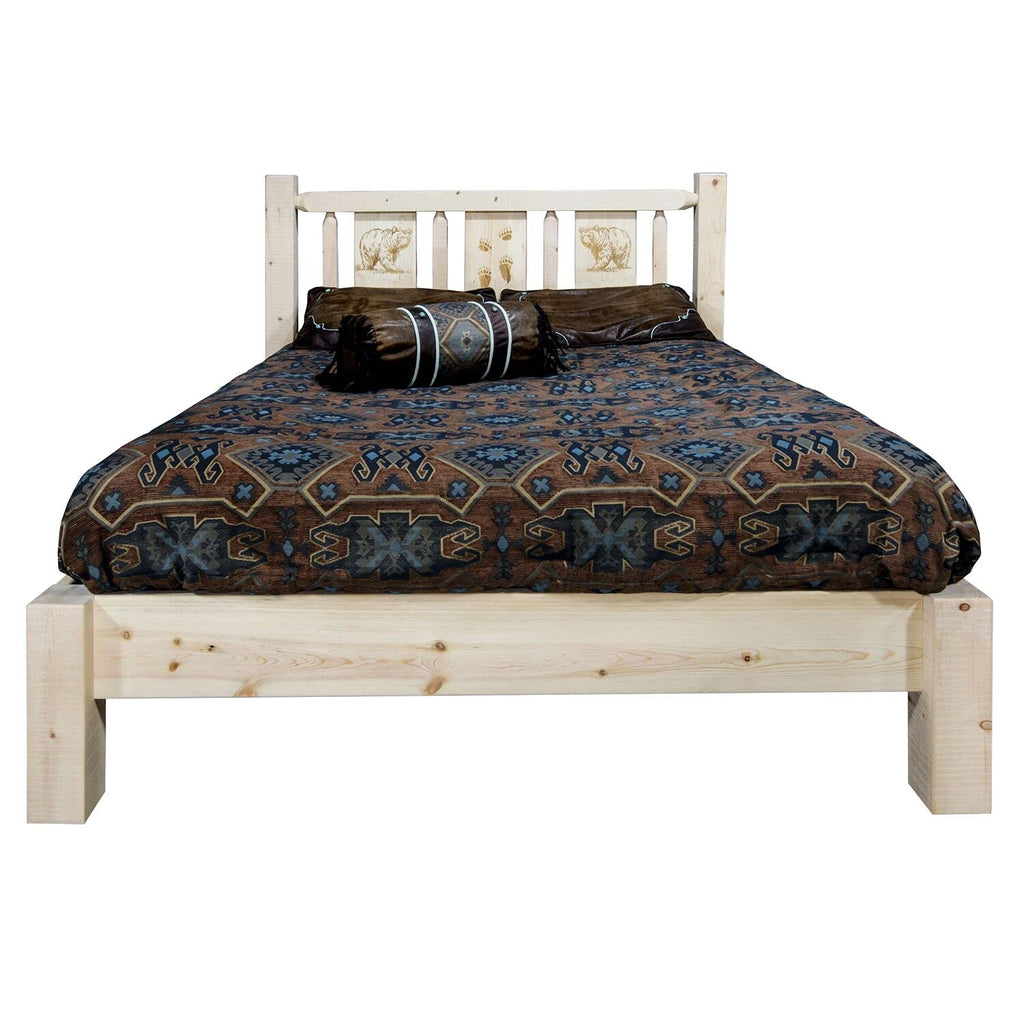 Montana Woodworks Moose Design Engraved Platform Bed (Twin: 81 in. L x 46 in. W x 47 in. H (178 lbs.))