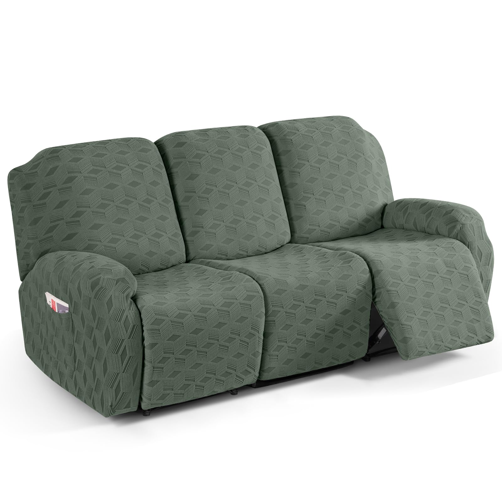 Taococo Recliner Sofa Covers Stretch Reclining Couch Cover, Jacquard Recliner Couch Cover For 3 Seat Furniture Protector Sofa Sl