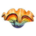 HomeRoots 17' Mouth Blown Floppy Design Art Glass Centerpiece Bowl