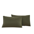 Ecocott 2 Pack Pillowcase Queen Size With Army Green Pillow Cases Set, 100% Cotton Queen Pillow Covers Envelope Closure (Queen,
