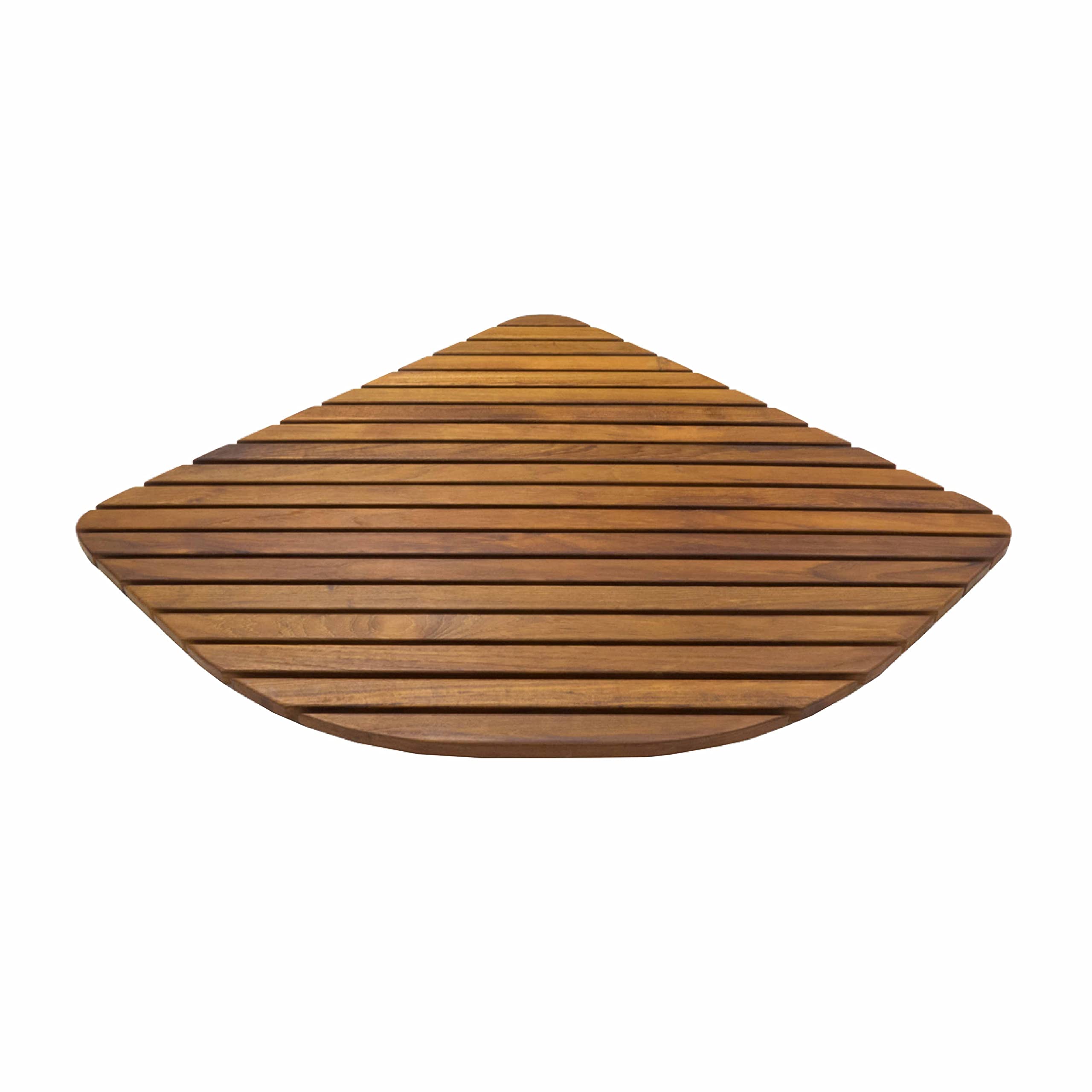 Seateak Triangular Wooden Teak Shower Mat  Waterproof Mat  Indoor Bath Mat  Outdoor Shower Platform  24' L X 24' W X 1.5' H