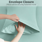 Horbaunal Microfiber Pillowcases 1800 Thread Count Standard Size 20x26 Mint Green, Soft & Shrinkage Resistant, Model QJ230816-017