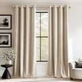 Lazzzy Velvet Curtains Beige Thermal Insulated Curtains 108 Inch Extra Long Drapes For Bedroom Living Room Darkening Noise Reducing Soft Luxury Window Treatments Grommet Curtains 2 Panels Beige