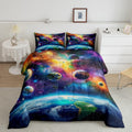 Feelyou Universe Galaxy Comforter Set Full Size Kids Planets Earth Bedding Set Boy Girl Teen Solar System Comforter Breathable O