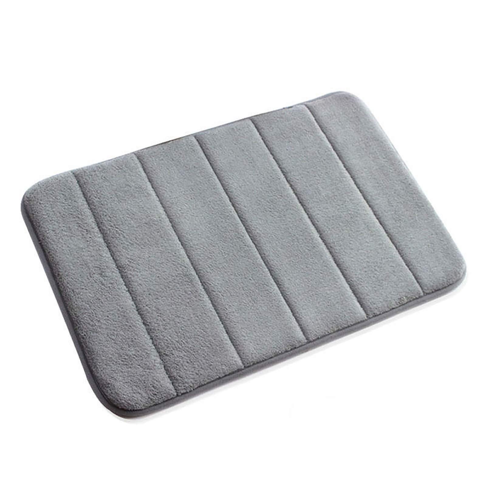 VANRA Small Bath Mat Bath Rugs Anti-Slip Memory Foam Non-Slip Bathroom Mat Soft Bathmat Carpet 15.7 X 23.6 (Gray)