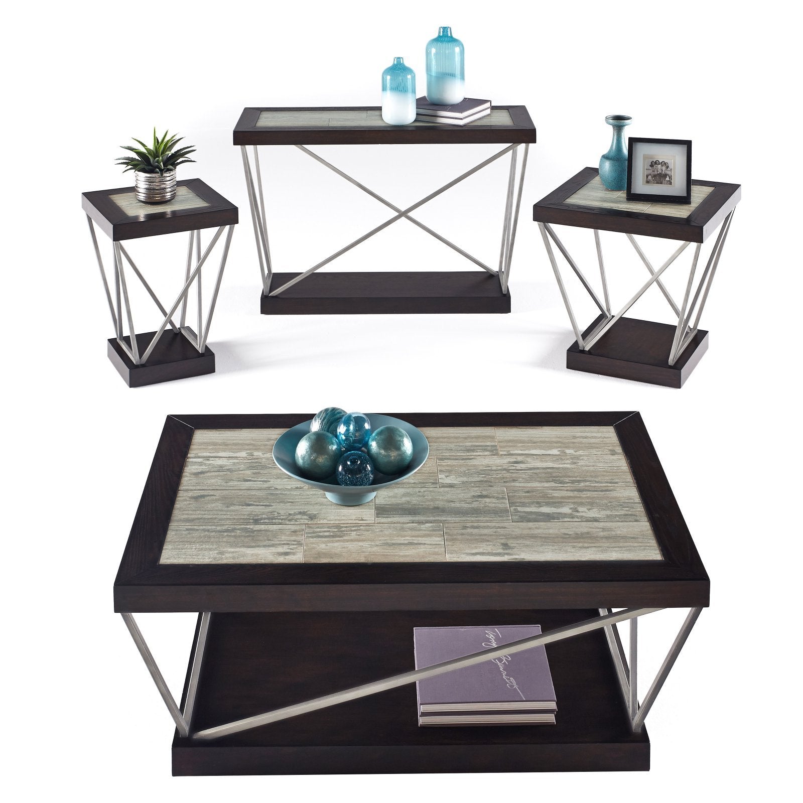 Progressive Furniture East Bay Rectangular End Table, Black