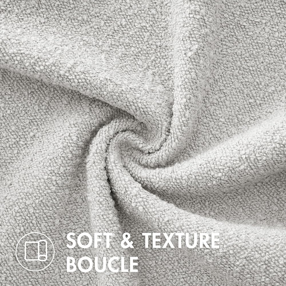 Miulee 18X18 Inch Decorative Pillow Covers For Couch Bed Set Of 2 Textured Boucle Neutral Throw Pillows Light Grey Accent Solid Cushion Pillowcase Cozy Soft Chair Sofa Livingroom Home Decor