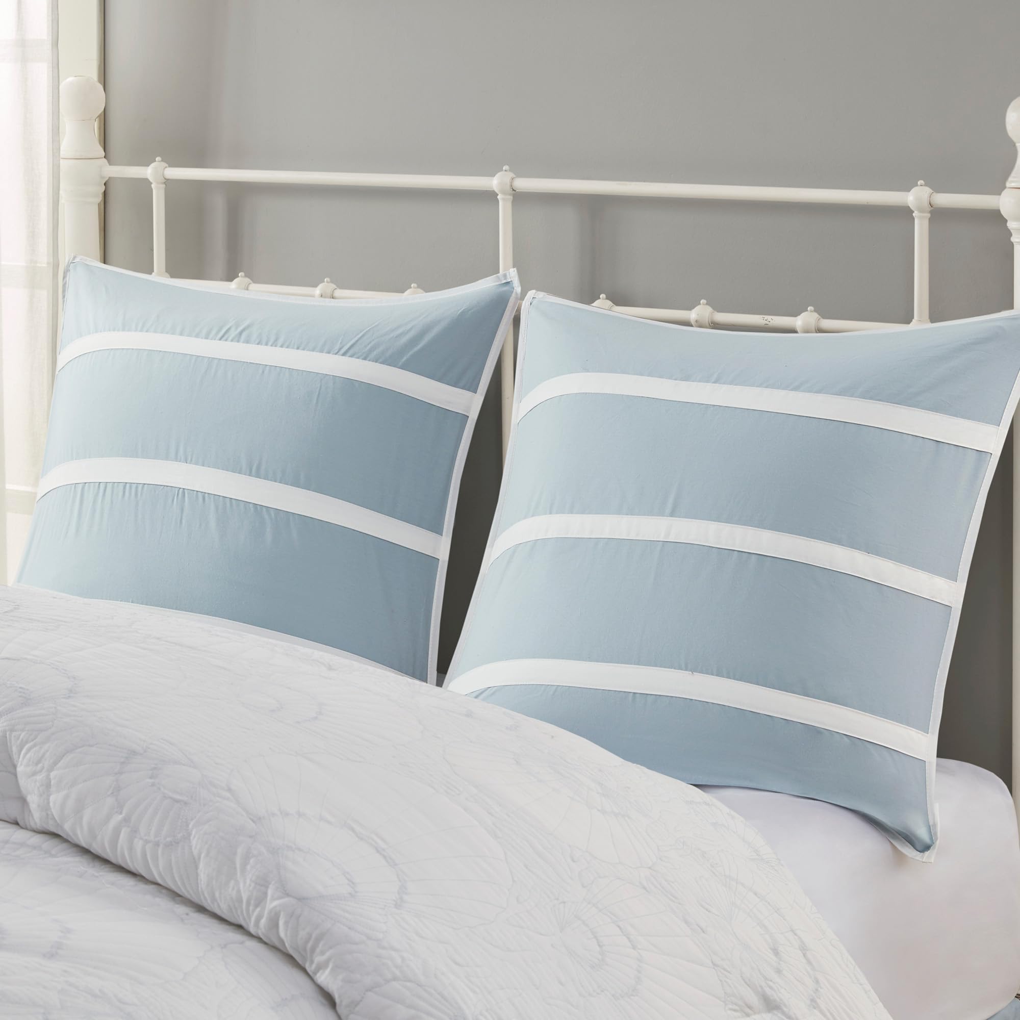 Harbor House Coastal Crystal Beach Euro Sham With Flange - European Square Decorative Pillow Cover, Zipper Closure (Pillow Inser