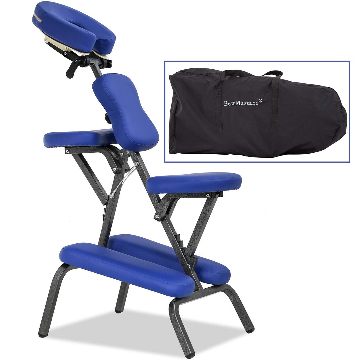 PayLessHere Massage Chair Portable Tattoo Chair Folding Height Adjustable 2 Inch Thick Sponge Light Weight Therapy Chairs Carrin
