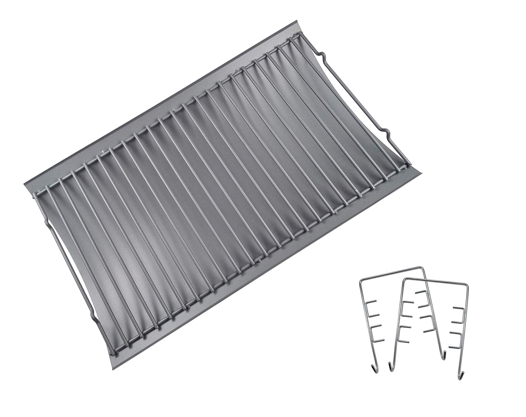 Ls'Babq Replace Parts Aluminized Steel 20' Ash Pan With 2 Pc Fire Grate Hanger, Replacement For Chargriller 5050, 5072, 5650 Ch