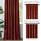 Lazzzy Rust Red Velvet Curtains Room Darkening Thermal Insulated Curtains 90 Inch Length Window Drapes For Bedroom Living Room Super Soft Luxury Rod Pocketwindow Treatment 2 Panels