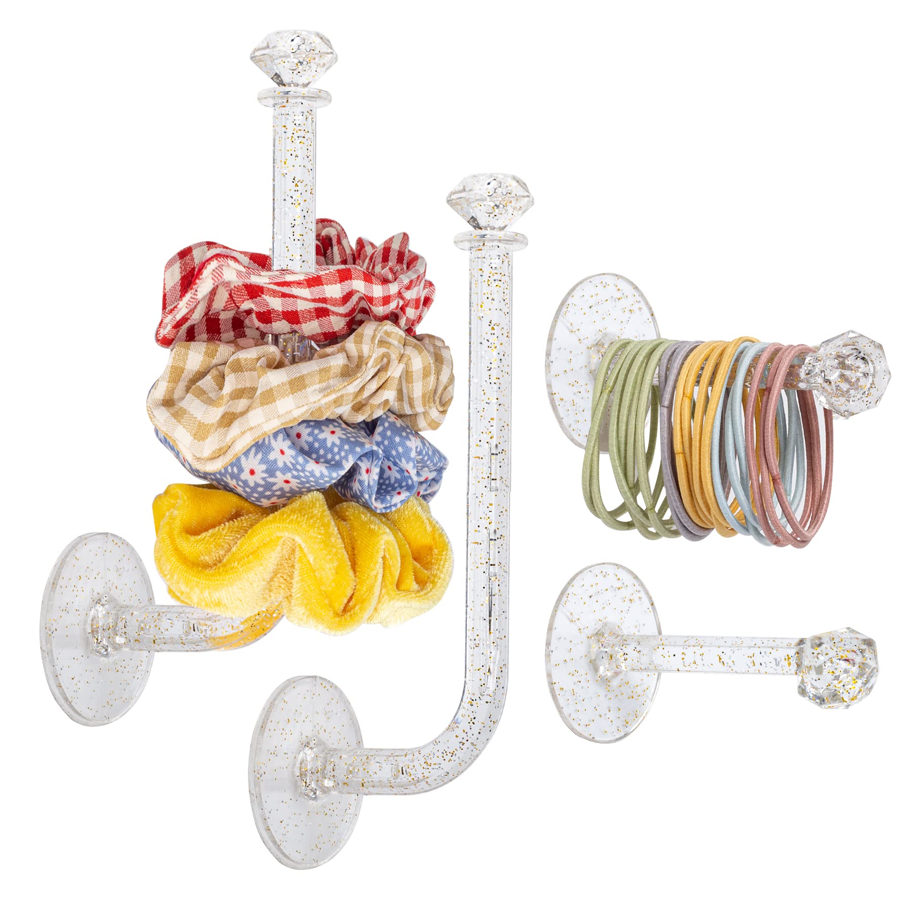 QUPIVA 4Pcs Headband Holder Stand Scrunchie Organizer, Girls Hair Accessories Organizer Storage for Headband Hairband Hair Ties,