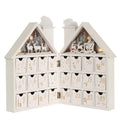 PIONEER-EFFORT Wooden Christmas Advent Calendar House with 24 Drawers and Led Lights Countdown Calendars for Christmas Decoratio