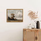 Roslynity Framed Canvas Wall Art Vintage Print Oil Paintings Rustic Country Landscape Nature Neutral Warm Retro Aesthetic Artwor