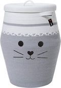 Gleckn Laundry Basket, Toy Storage Basket, Cloth Storage Basket, Laundry Bag Bin Hamper Washable (Grey & White)