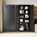 Letaya Black Storage Cabinet with Adjustable Shelves-Metal Home Kitchen Pantry Cabinets with Doors,Organization Locker for Cupbo