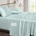 Vonty Satin Sheets Extra Deep Pocket King Size Sheets - Cooling & Silky Satin King Sheets Set with 18-24 Inch Deep Pocket, Ice B