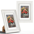 Vittanly 4x6 Picture Frames Set of 2, Display 3.5x5 Pictures with Mat or 4x6 without Mat, Rustic Collage Photo Frames for Wall o