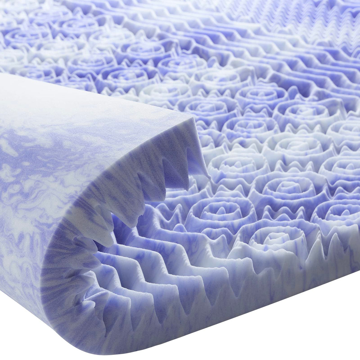 Dreamsmith 3 Inch 7-Zone Twin Memory Foam Mattress Topper, Cooling Gel Infused Foam Mattress Topper Twin For Pressure Relief, Ce