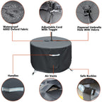 Tohonfoo Round Patio Table Cover With Umbrella Hole - 50'' Dia X 23'' H (Cover Size