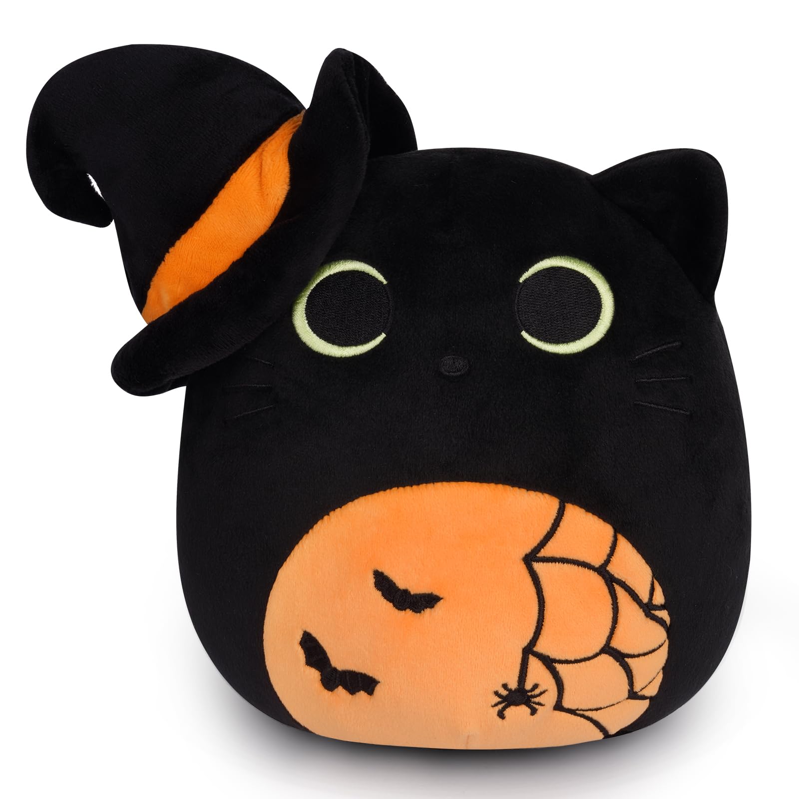 Desdfcer Halloween Cat Plush, Halloween Black Cat Plush Pillow,Halloween Stuffed Animal Cat Plushies, Halloween Plush Cat Doll T