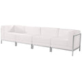 Flash Furniture HERCULES Imagination Series White LeatherSoft 4 Piece Lounge Set