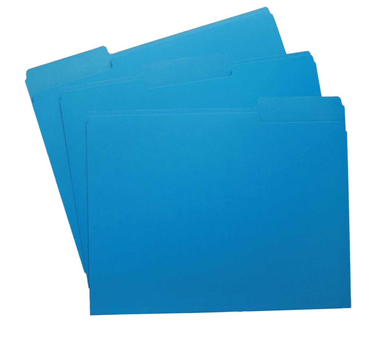 Blue File Folders, 1/3-Cut Tabs, Letter Size, 12-Pack - Durable Office Filing Folders For Documents, Papers, And Organization