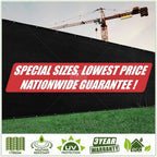 Colourtree Customized Size Fence Screen Privacy Screen Black 6' X 51' - Commercial Grade 170 Gsm - Heavy Duty - 3 Years Warranty - Cable Zip Ties Included