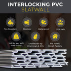 Slatwall Panel Garage Wall Organizer: Heavy Duty Wall Mounted Pvc Wall Rack, Interlocking Slat Wall Paneling For Garage Wall Storage, Slatwall Board, Slatwall Shelves System -Black (4’H X 8’W)
