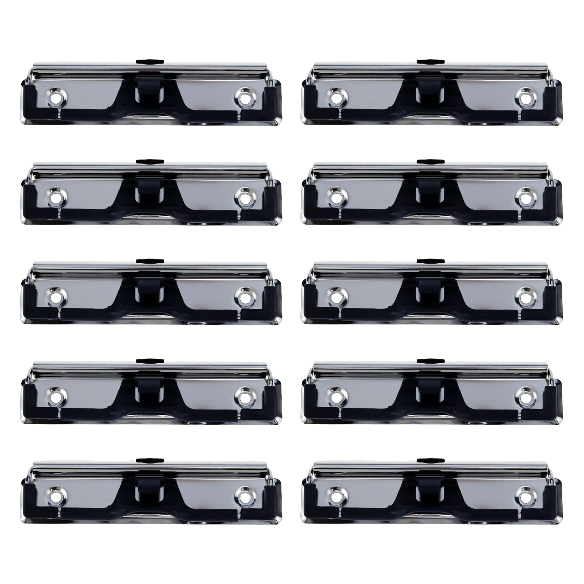 Wealrit 10 Pcs Clipboard Clips,Mountable Clipboard Clips With Rivets,Stainless Steel Clipboards Hardware With Rubber Grip And Pe