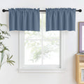 NICETOWN Curtain Valances for Kitchen Cabinet Cupboards, Farmhouse Adjustable Rod Pocket 18 inches Long +1.6 inches Header Windo