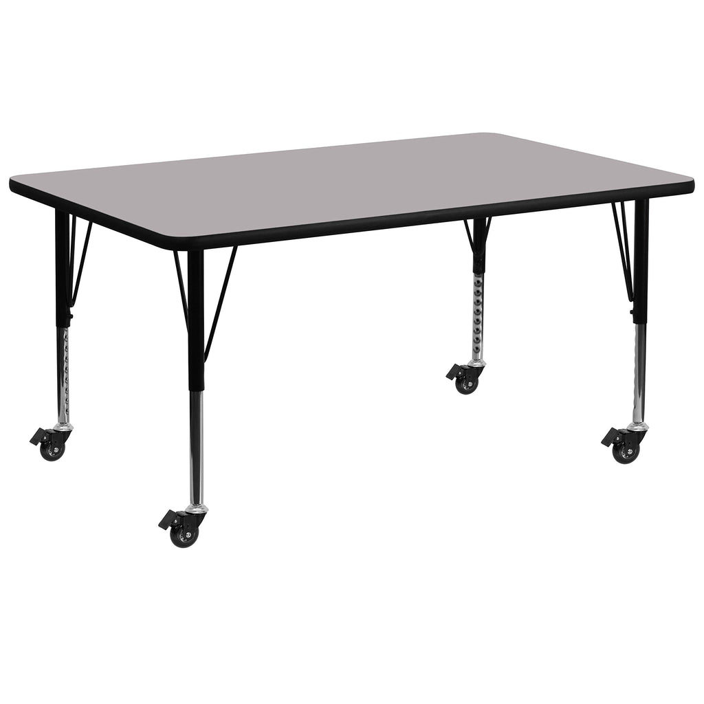 Flash Furniture 30X72 Rec Grey Activity Table, 30 W X 72 L, Gray