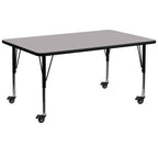 Flash Furniture 30X72 Rec Grey Activity Table, 30 W X 72 L, Gray