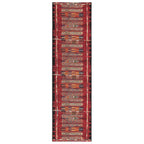 Liora Manne Marina Low Profile Durable Indoor/Outdoor Woven Rug- Tribal Stripe Red 1'11' X 7'6'