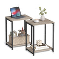 VASAGLE Side Tables Set of 2, Small End Table, Nightstand for Living Room, Bedroom, Office, Bathroom, Greige and Black ULET272B0