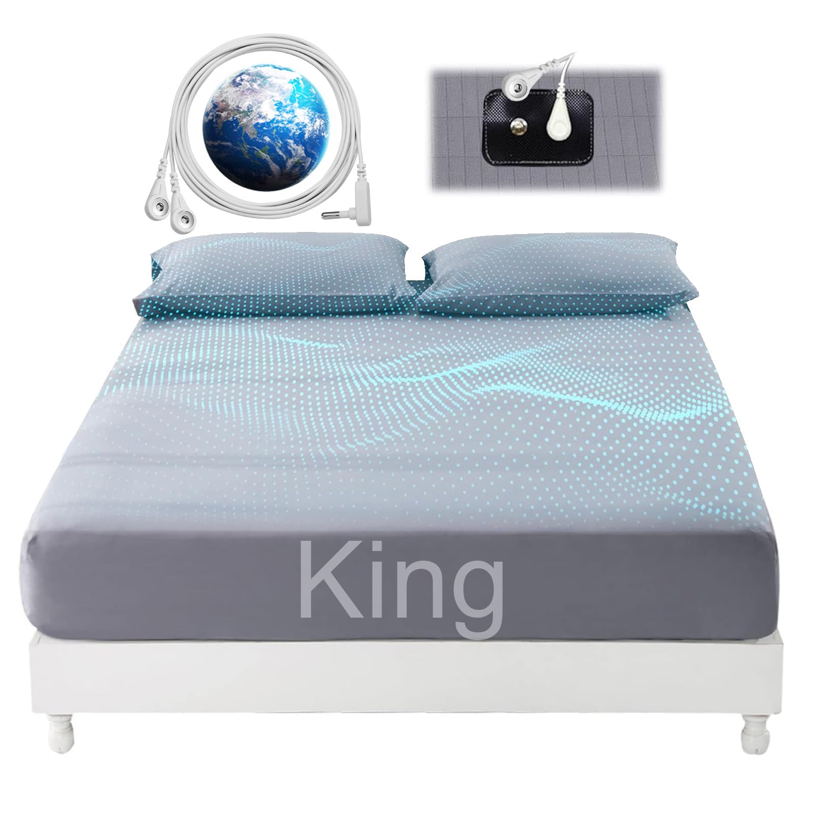 Grounding Sheets For Bed King Earthing Fitted Sheet 10% Silver & 90% Organic Cotton Conductive Bed Sheets Kit Earth Connected Fo