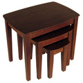 Winsome Solid Composite Wood 3-Piece Nesting Table - Antique Walnut
